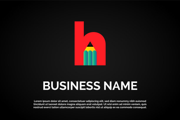 彩色教育标志模板字母字母h图片下载