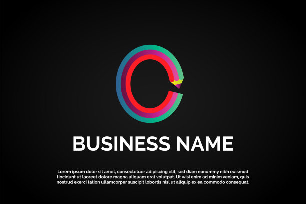 彩色教育标志模板首字母o图片下载