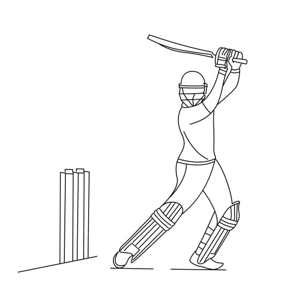 抽象的彩色图案与击球手和投球手图片下载