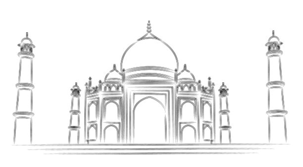 泰姬陵手绘印度阿格拉线艺术图片下载