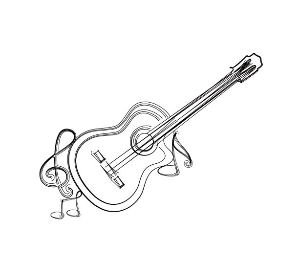 电吉他图标轮廓电吉他图标图片下载
