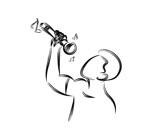 摇滚明星歌手图标平面线条艺术设计图片下载