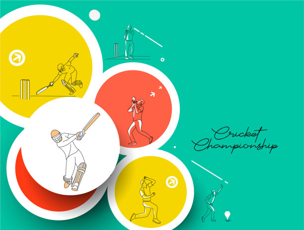 抽象的彩色图案与击球手和投球手图片下载