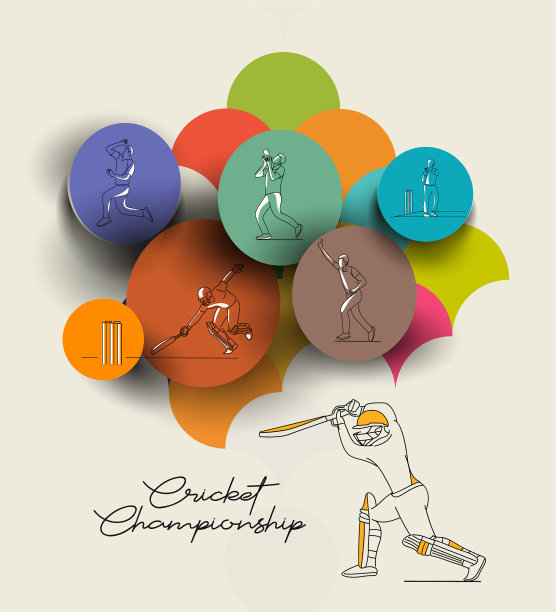 抽象的彩色图案与击球手和投球手图片下载