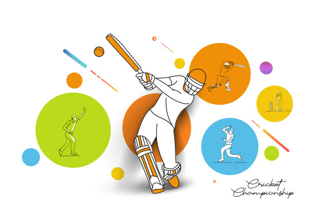 抽象的彩色图案与击球手和投球手图片下载