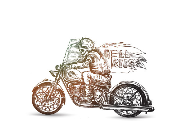 骑着摩托车的地狱骑士图片下载
