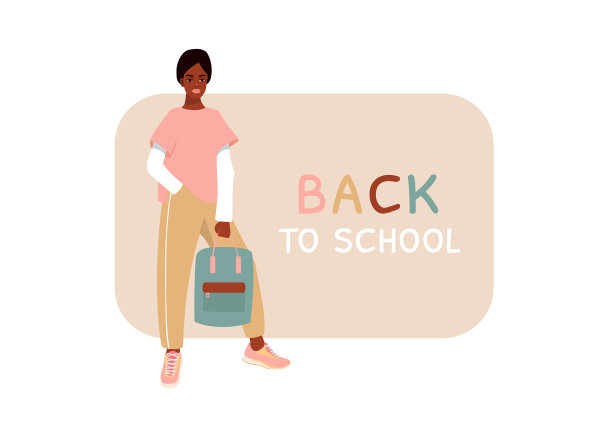 背着背包的年轻女孩图片下载