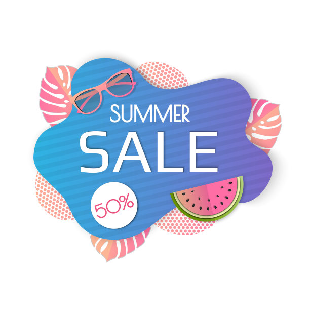 夏季促销横幅模板夏季背景图片下载