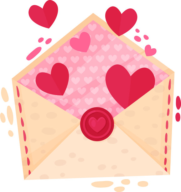 打开心形的信封图片下载