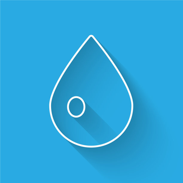 水滴图标白线与长隔离图片下载