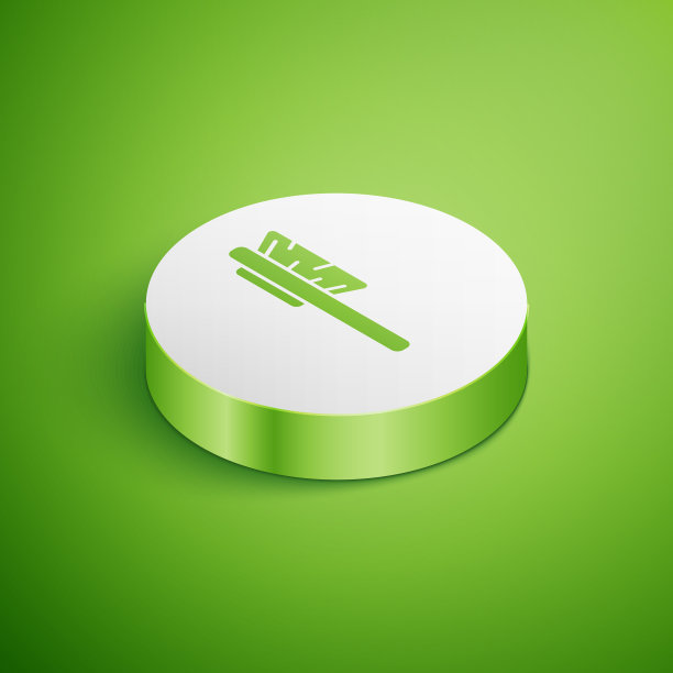 等距毛刷图标隔离在绿色图片下载