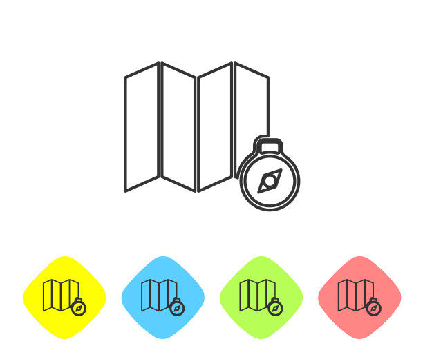 灰色线在地图图标上定位森林图片下载