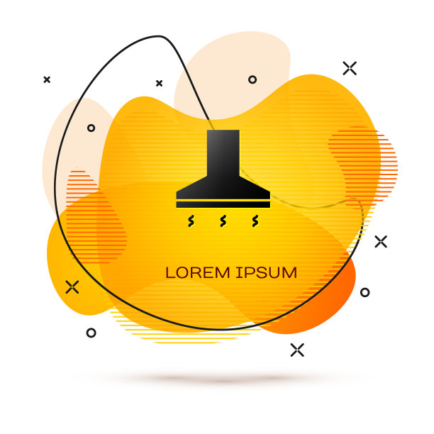 黑色厨房排气扇图标隔离在白色上图片下载