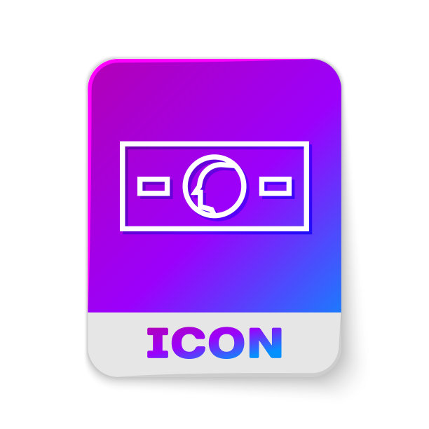 白线纸币上的现金图标孤立白色图片下载