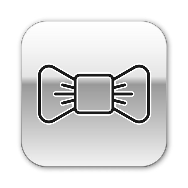 黑色线蝴蝶结图标孤立在白色图片下载