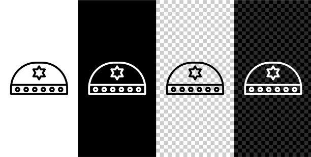 集线犹太基帕与明星大卫图标图片下载