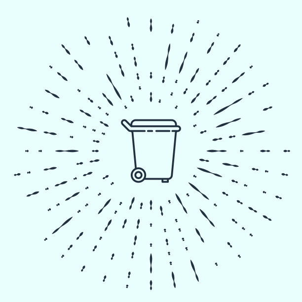 黑线垃圾桶图标孤立在灰色图片下载