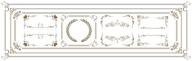 装饰金框架集向量图片下载