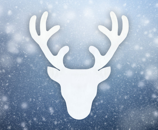 用鹿的剪影肖像作插图图片下载