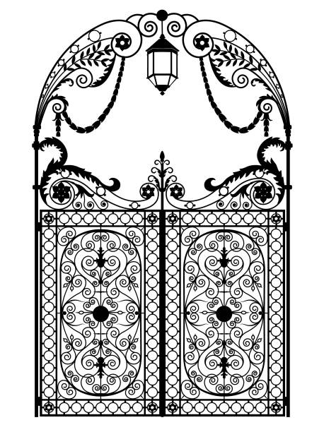 拱形锻铁大门图片下载