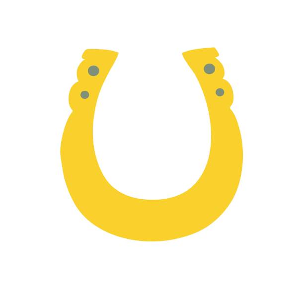 马蹄铁简单手绘矢量插图传统象征圣帕特里克节，春天爱尔兰节日对象带来好运和成功图片下载