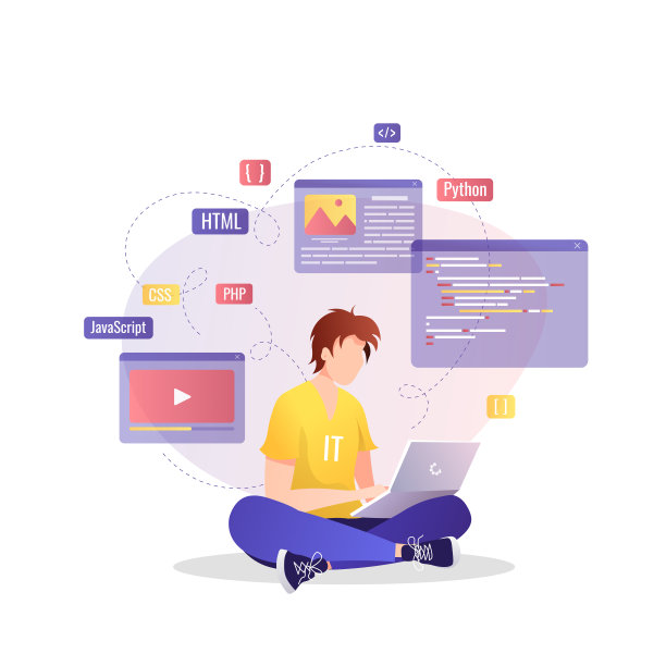 用笔记本电脑开发网站的人。网站开发者，网站代理，程序员和程序员的概念。图片下载