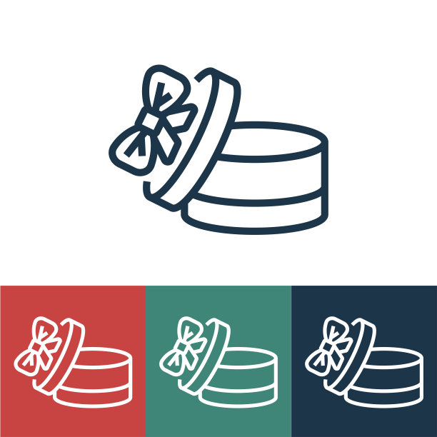 线性矢量图标与盒子的礼物图片下载