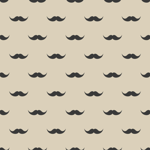 无缝图案与胡子。复古怀旧胡子。面部的头发。文艺范儿十足的大胡子。矢量图图片下载