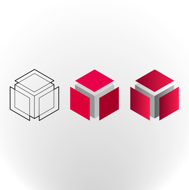 抽象未来的等距色盒立方体模式。图片下载