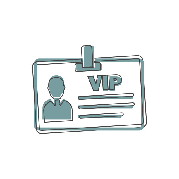 矢量图标人物vip卡、客户卡。矢量插图的识别徽章与卡通风格的照片在白色孤立的背景。图片下载