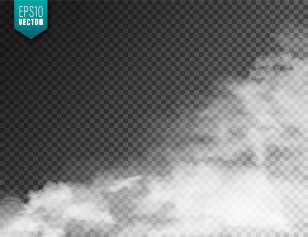 逼真的雾，雾效果。烟雾隔离在透明的背景。矢量蒸汽在空气中，蒸汽流动。云图片下载