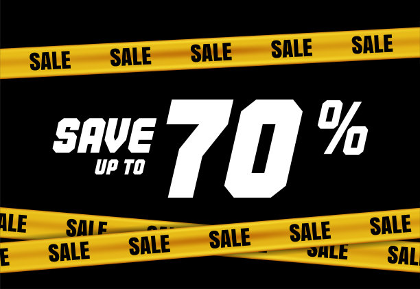 大减价横幅与黄色胶带为网，传单，商店图片下载