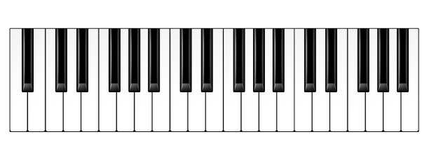 现实的钢琴键。键盘乐器。矢量图图片下载