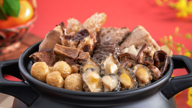 中国传统食物佛跳强的特写。图片下载