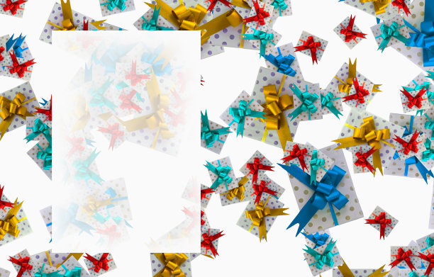 圣诞快乐，节日快乐，贺卡，相框，横幅。圣诞背景与大套美丽的礼物或礼物盒。三维演示图片下载