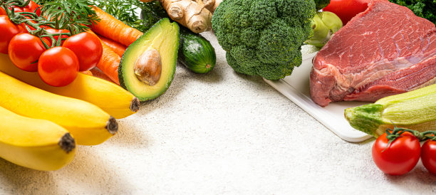 健康食品的背景。选择各种地中海饮食产品，健康饮食。烹饪用健康食品配料的分类。平衡、生酮饮食、健康饮食理念图片下载