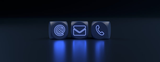 抽象的接触图标作为霓虹灯在背景前图片下载