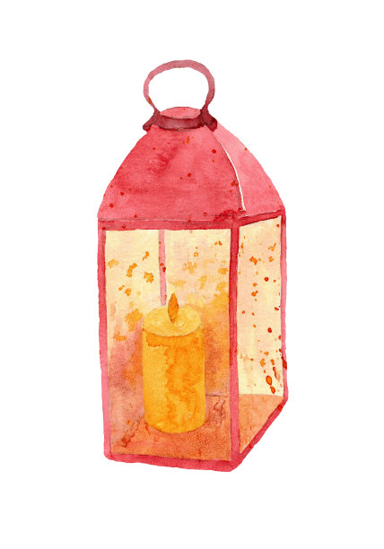 圣诞灯笼孤立在白色的背景。图片下载