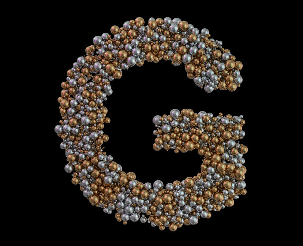 背景上的金色字母G。3 d图片下载