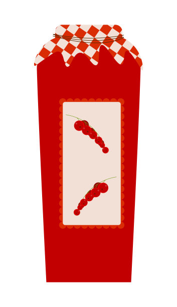 矢量图形。明亮的，卡通插图的果酱瓶。Auutmnal收获插图。手绘可爱的食物人物。图片下载