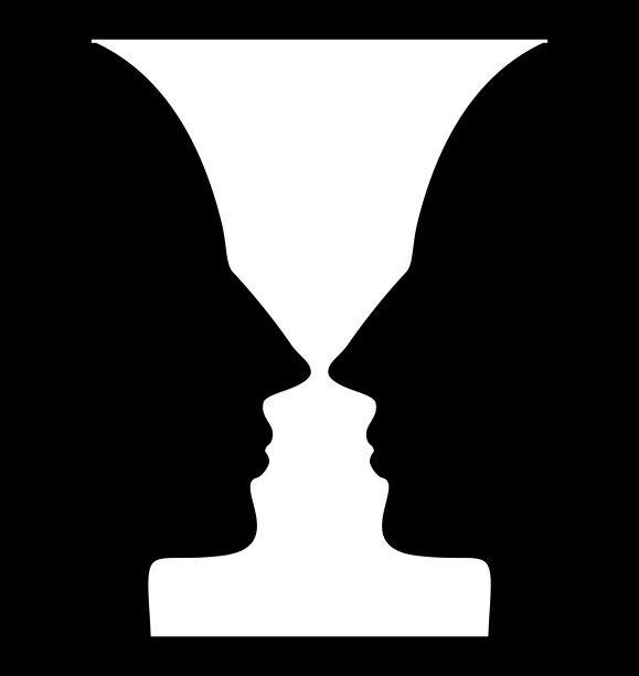 花瓶和脸侧面轮廓的光学错觉图片下载