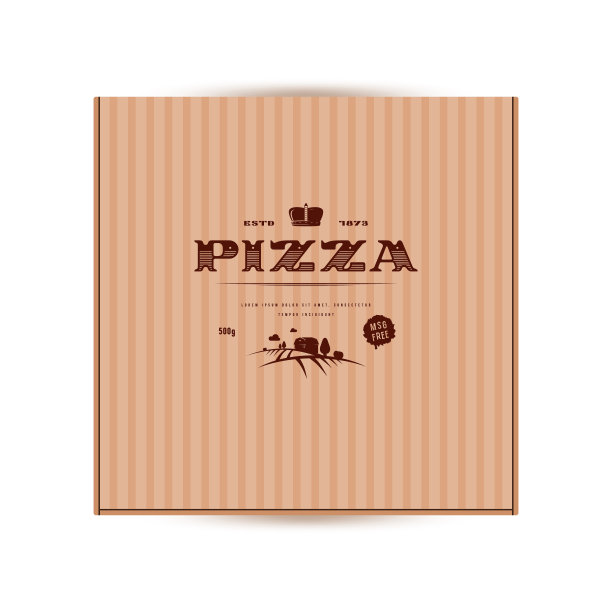 披萨盒的标签设计，优雅的风格图片下载