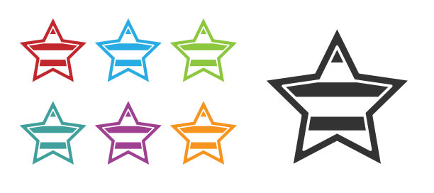 美国独立日的黑色图标孤立在白色背景上。7月4日。美利坚合众国国家。设置彩色图标。向量图片下载