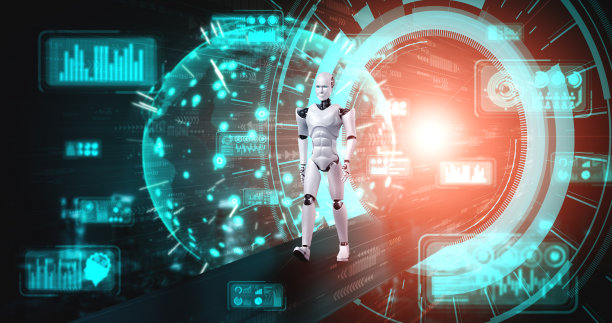 3D渲染机器人人形科幻世界图片下载