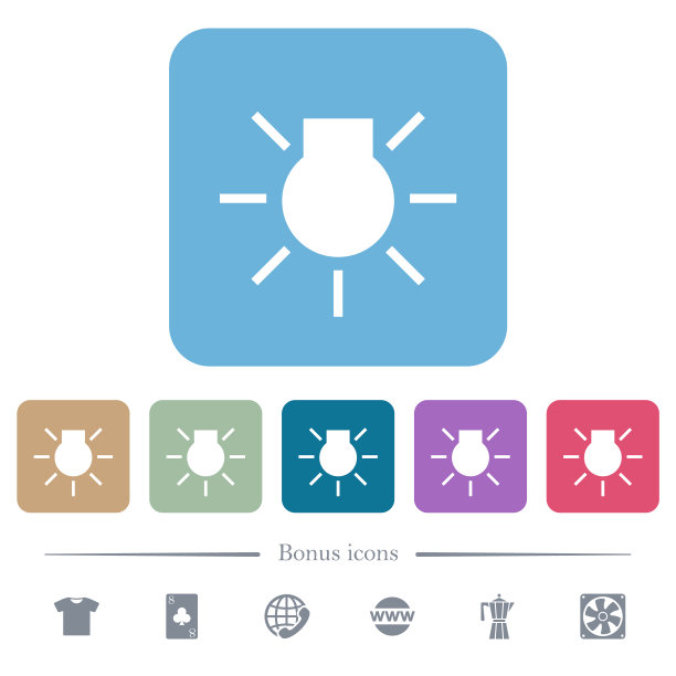汽车停车灯指示灯平面图标的颜色圆角方形背景图片下载