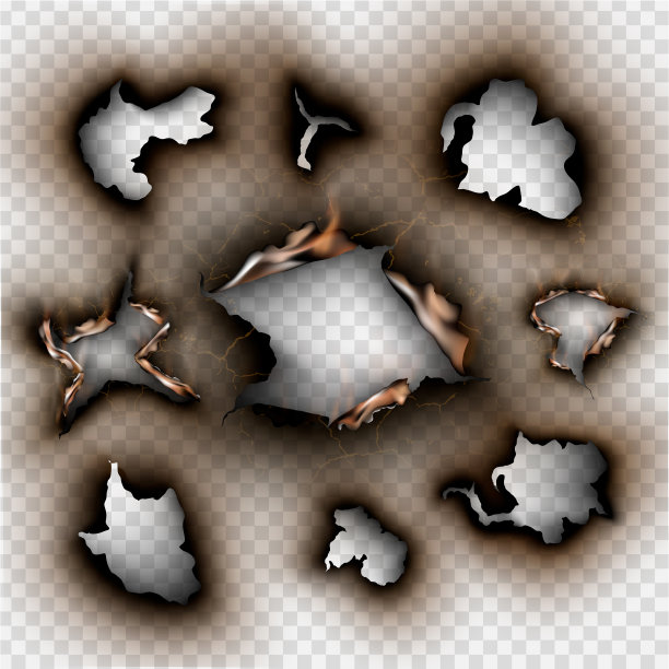 一套设计元素撕裂的纸与地方的文本。矢量图图片下载