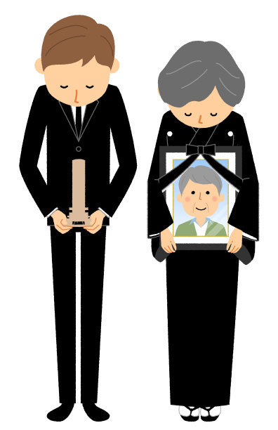 丧亲家属和太平间的牌匾图片下载