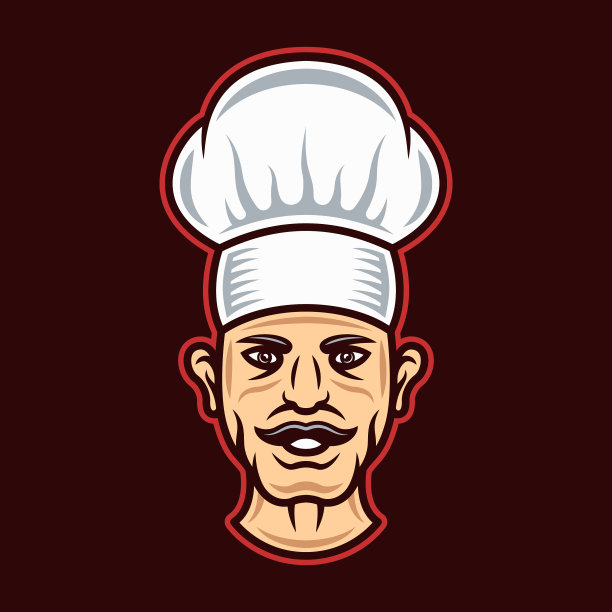厨师头在帽子卡通风格图片下载