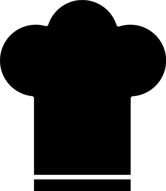 厨师帽配件剪影风格图标图片下载