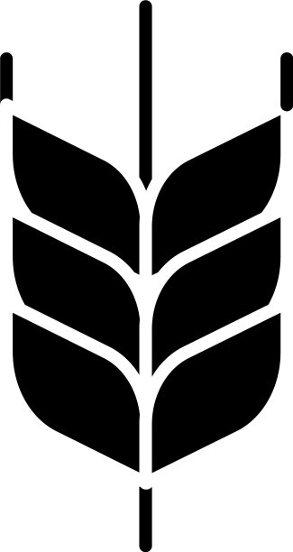 小麦穗剪影风格图标图片下载